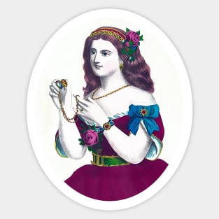Pretty gypsy girl with jewels and mystery Sticker